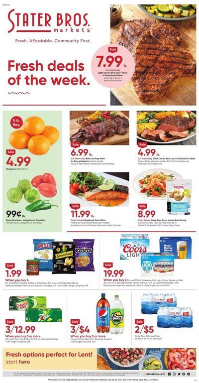 Stater Bros. (CA) Weekly Ad Flyer Specials February 22 to February 28, 2023