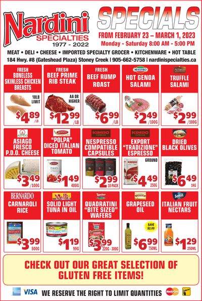 Nardini Specialties Flyer February 23 to March 1