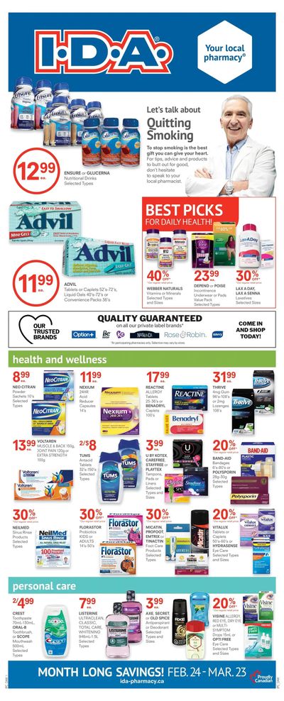 I.D.A. Pharmacy Monthly Flyer February 24 to March 23