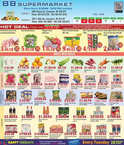 88 Supermarket Flyer February 23 to March 1