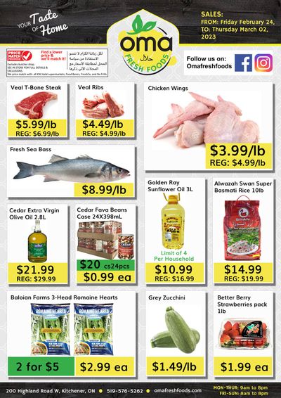 Oma Fresh Foods Flyer February 24 to March 2