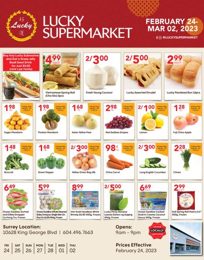 Lucky Supermarket (Surrey) Flyer February 24 to March 2