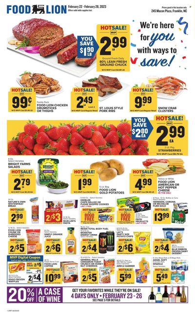 Food Lion (NC) Weekly Ad Flyer Specials February 22 to February 28, 2023