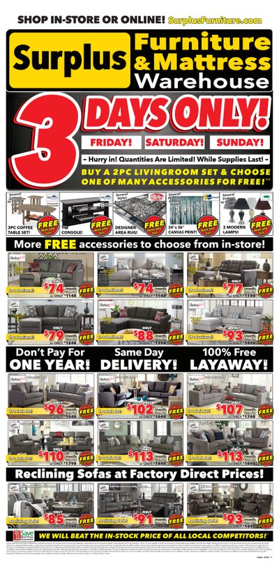 Surplus Furniture & Mattress Warehouse (Calgary) Flyer February 27 to March 5