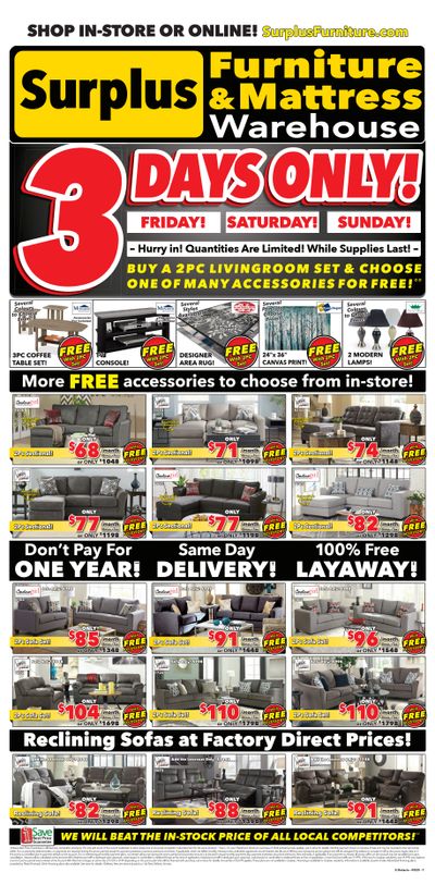 Surplus Furniture & Mattress Warehouse (Barrie) Flyer February 27 to March 5