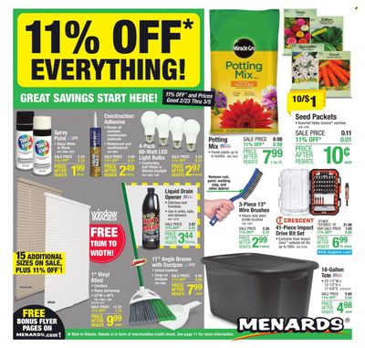 Menards (IL, WI) Weekly Ad Flyer Specials February 23 to March 5, 2023