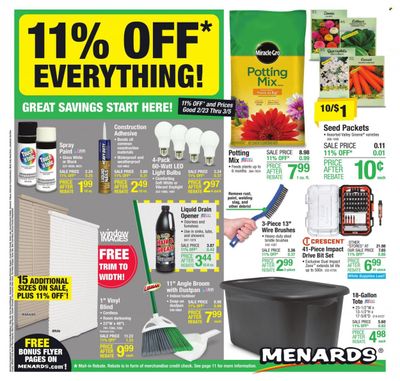 Menards (MN, ND) Weekly Ad Flyer Specials February 23 to March 5, 2023