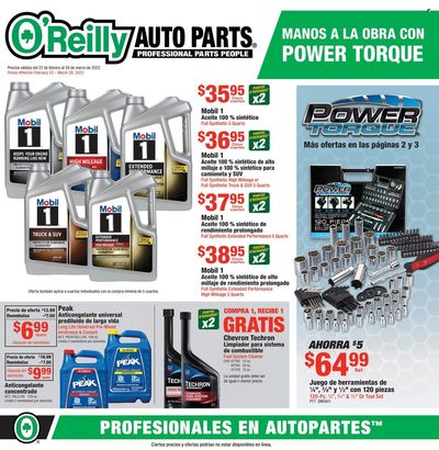 O'Reilly Auto Parts Weekly Ad Flyer Specials February 22 to March 28, 2023