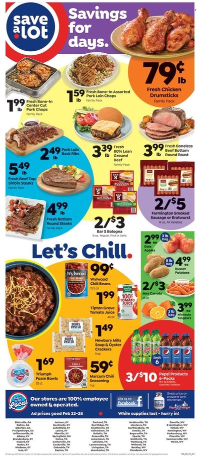 Save a Lot (GA, KY, TN, WV) Weekly Ad Flyer Specials February 22 to February 28, 2023 Save a Lot (GA, KY, TN, WV) Weekly Ad Flyer Specials February 22 to February 28, 2023