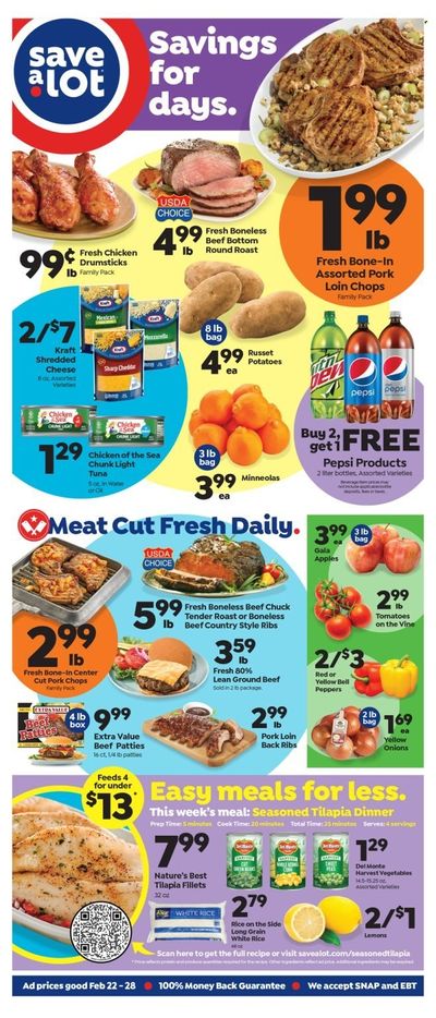 Save a Lot (IL, MO) Weekly Ad Flyer Specials February 22 to February 28, 2023