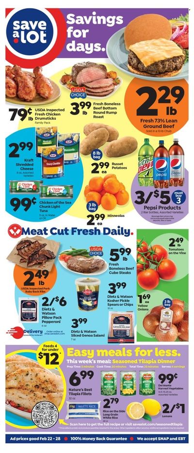 Save a Lot (IN) Weekly Ad Flyer Specials February 22 to February 28, 2023
