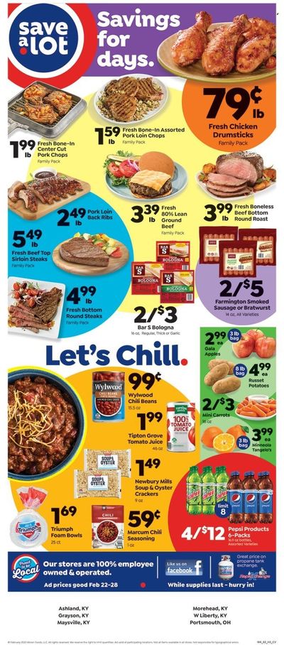 Save a Lot (KY, OH) Weekly Ad Flyer Specials February 22 to February 28, 2023