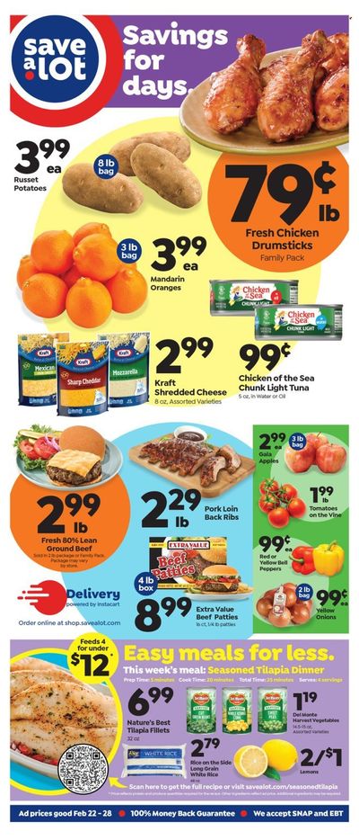 Save a Lot (IL) Weekly Ad Flyer Specials February 22 to February 28, 2023