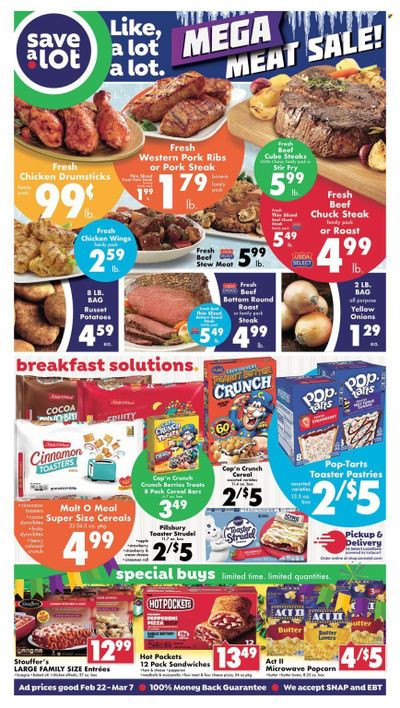 Save a Lot (IN, OH) Weekly Ad Flyer Specials February 22 to March 7, 2023
