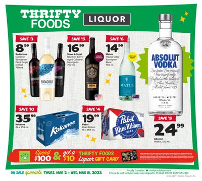 Thrifty Foods Liquor Flyer March 2 to 8