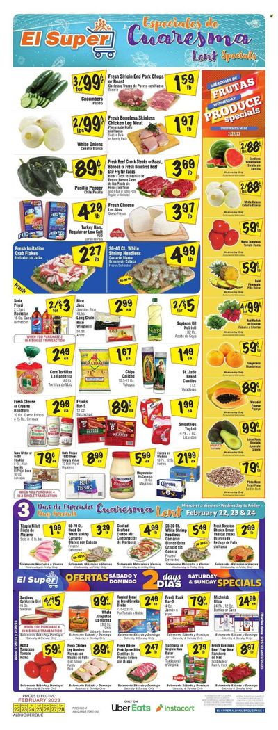 El Super (NM) Weekly Ad Flyer Specials February 22 to February 28, 2023