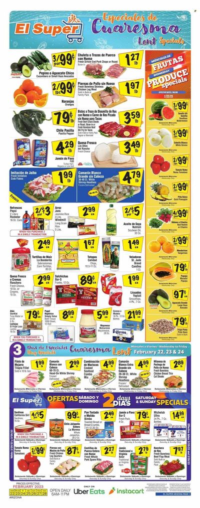 El Super (AZ) Weekly Ad Flyer Specials February 22 to February 28, 2023