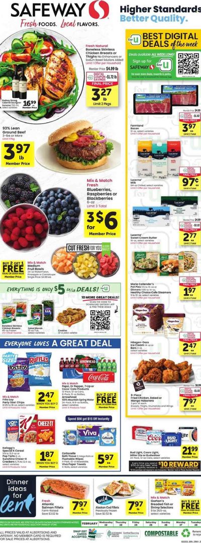 Safeway (SD) Weekly Ad Flyer Specials February 22 to February 28, 2023