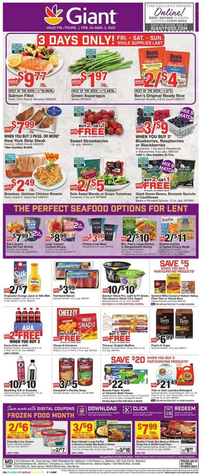 Giant Food (DE, MD, VA) Weekly Ad Flyer Specials February 24 to March 2, 2023