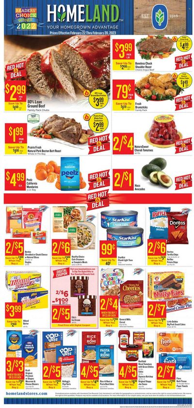 Homeland (OK, TX) Weekly Ad Flyer Specials February 22 to February 28, 2023