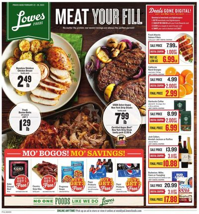 Lowes Foods (NC, SC) Weekly Ad Flyer Specials February 22 to February 28, 2023
