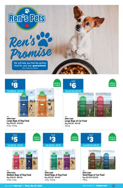 Ren's Pets Flyer March 1 to 30