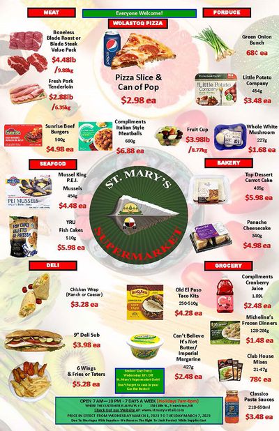 St. Mary's Supermarket Flyer March 1 to 7