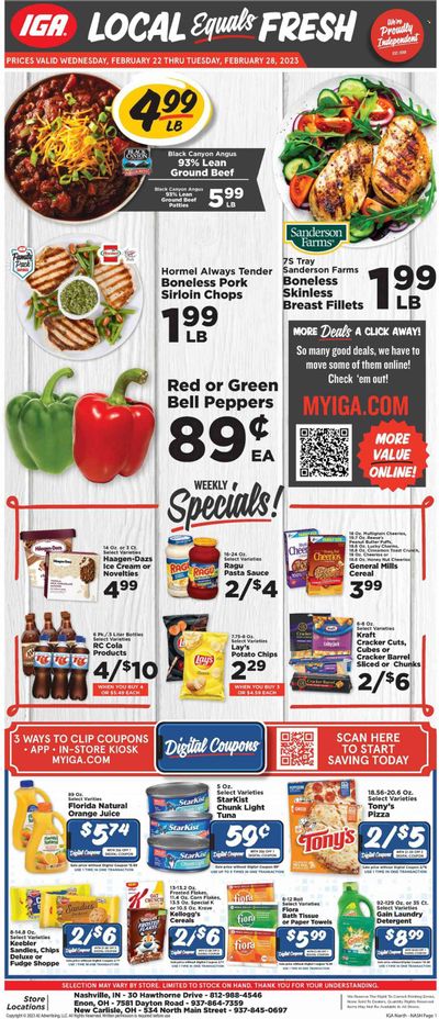 IGA (IN) Weekly Ad Flyer Specials February 22 to February 28, 2023