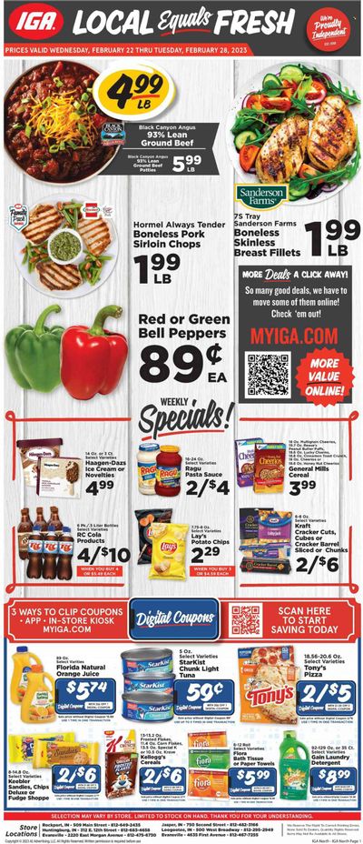 IGA (IN) Weekly Ad Flyer Specials February 22 to February 28, 2023