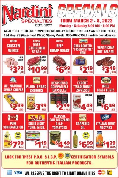 Nardini Specialties Flyer March 2 to 8