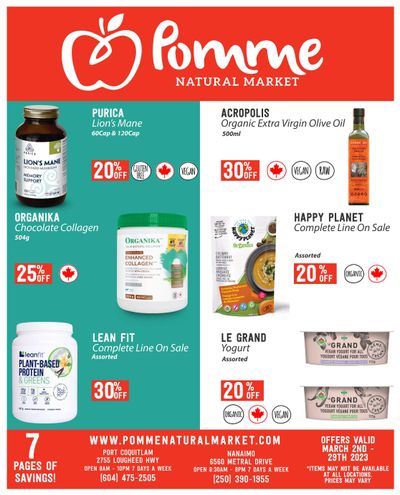 Pomme Natural Market Monthly Specials Flyer March 2 to 29