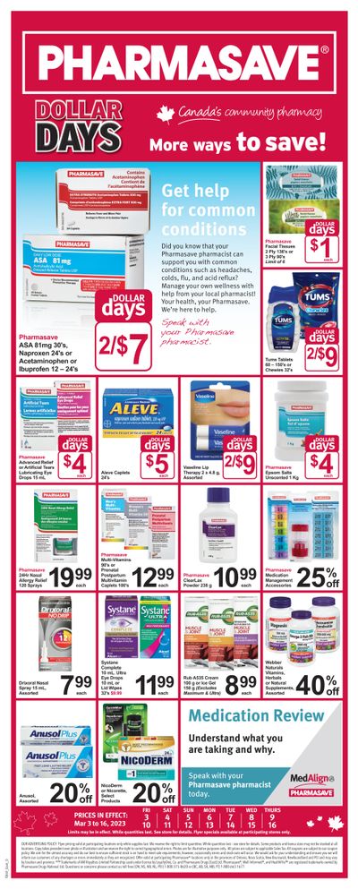Pharmasave (ON) Flyer March 3 to 16