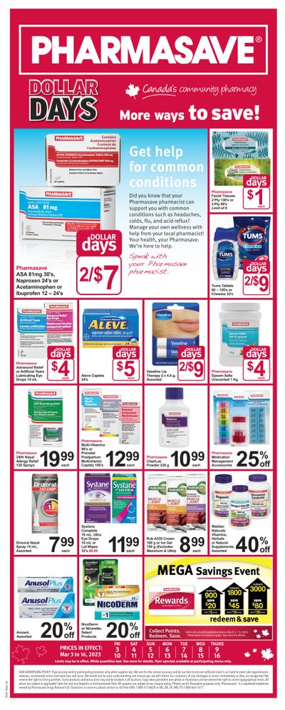 Pharmasave (AB, SK & MB) Flyer March 3 to 16