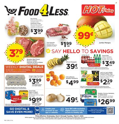 Food 4 Less (CA) Weekly Ad Flyer Specials March 1 to March 7, 2023