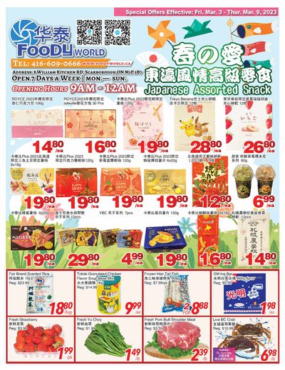 Foody World Flyer March 3 to 9