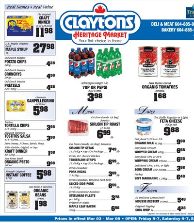 Claytons Heritage Market Flyer March 3 to 9