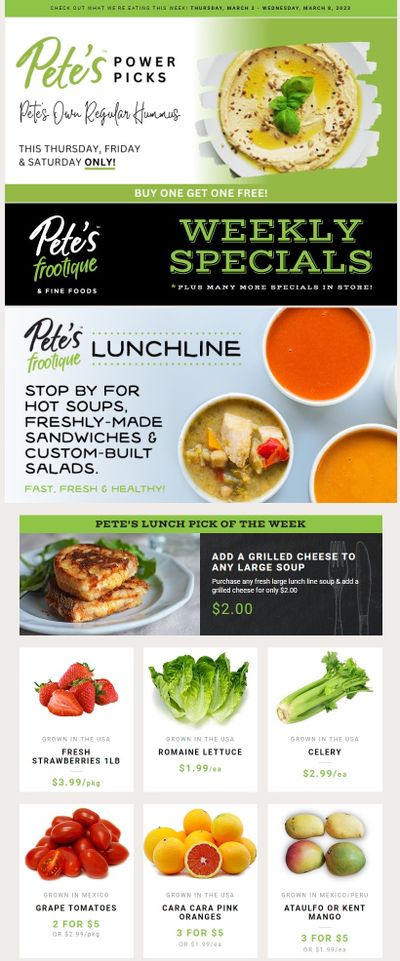 Pete's Fine Foods Flyer March 2 to 8