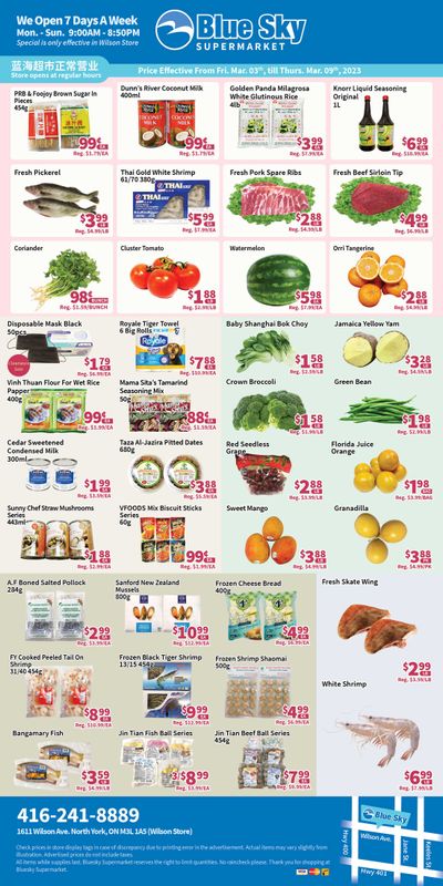 Blue Sky Supermarket (North York) Flyer March 3 to 9