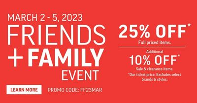 Sport Chek Canada Friends & Family Event Sale: Save 25% Off Using Coupon Code
