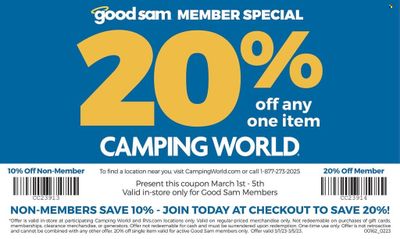 Gander RV & Outdoors Weekly Ad Flyer Specials March 1 to March 5, 2023