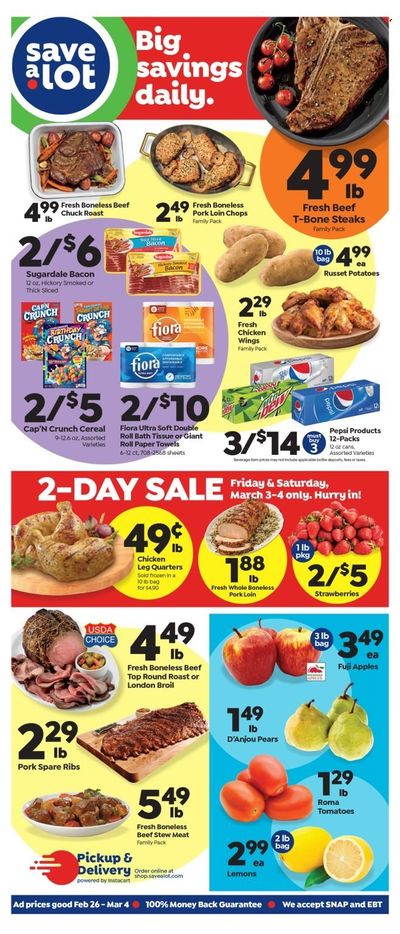 Save a Lot (MI) Weekly Ad Flyer Specials February 26 to March 4, 2023
