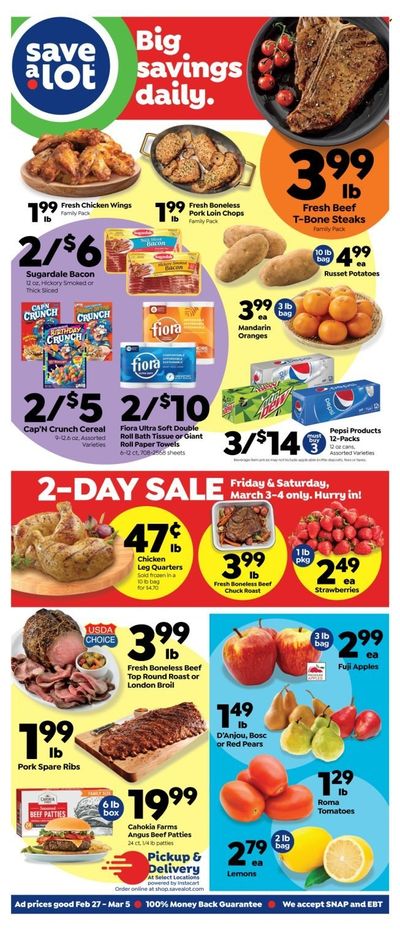 Save a Lot (MI) Weekly Ad Flyer Specials February 27 to March 5, 2023