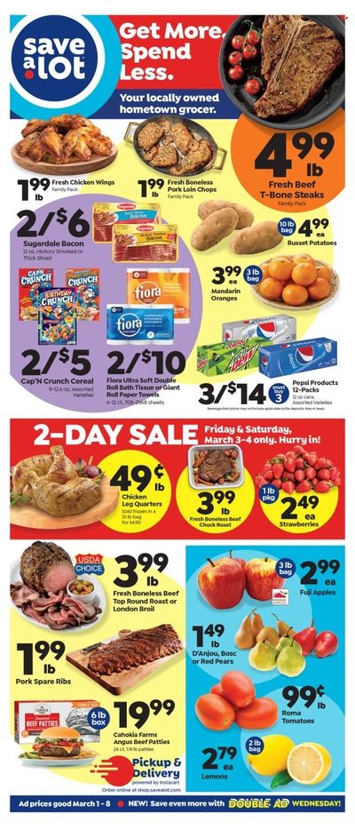 Save a Lot (WI) Weekly Ad Flyer Specials March 1 to March 8, 2023