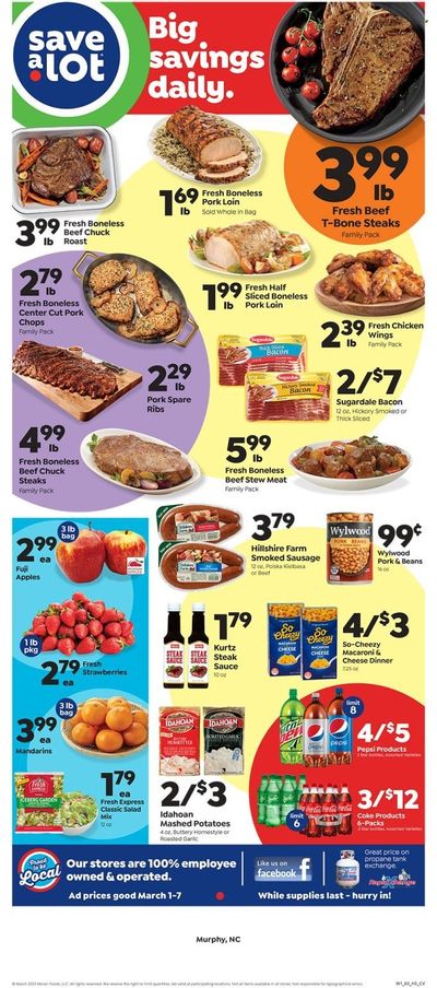 Save a Lot (NC) Weekly Ad Flyer Specials March 1 to March 7, 2023