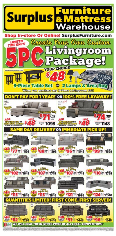 Surplus Furniture & Mattress Warehouse (Thunder Bay) Flyer March 6 to 19
