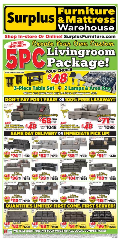 Surplus Furniture & Mattress Warehouse (Peterborough) Flyer March 6 to 19