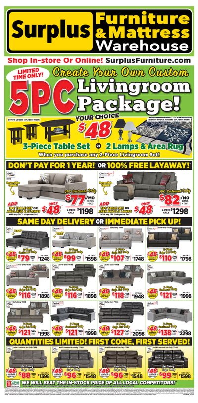 Surplus Furniture & Mattress Warehouse (Grand Falls Windsor) Flyer March 6 to 19