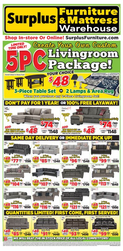 Surplus Furniture & Mattress Warehouse (Dartmouth) Flyer March 6 to 19 Surplus Furniture & Mattress Warehouse (Dartmouth) Flyer March 6 to 19