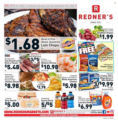 Redner's Markets (DE, MD, PA) Weekly Ad Flyer Specials March 2 to March 8, 2023