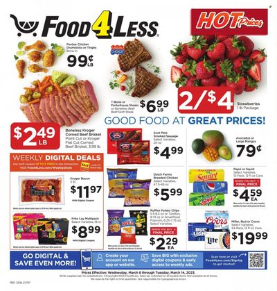 Food 4 Less (IN) Weekly Ad Flyer Specials March 8 to March 14, 2023
